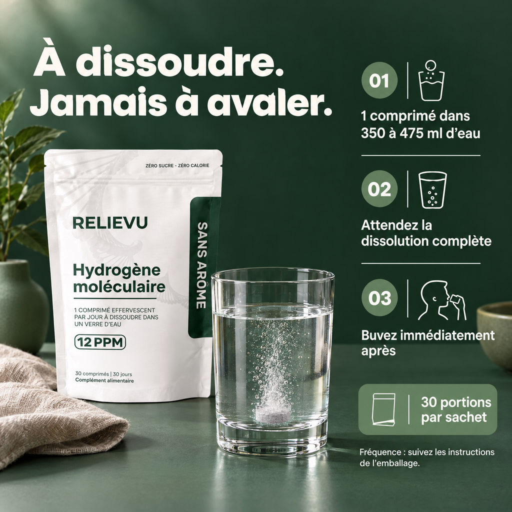 Hydrogène moléculaire 12 ppm — utilisation