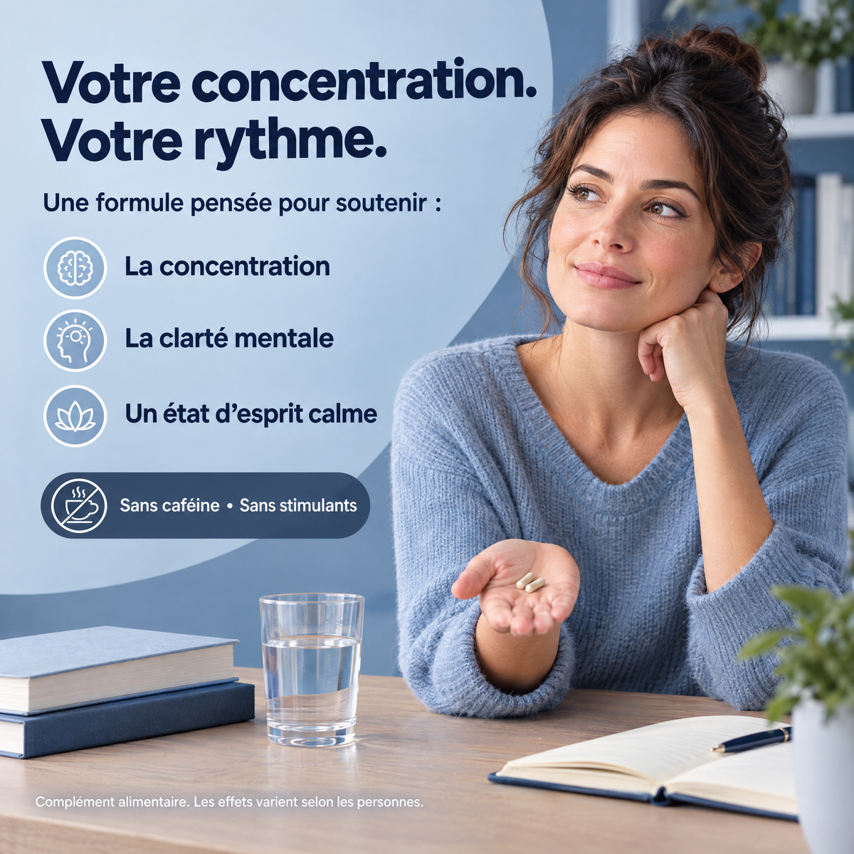 Formule concentration : soutien de la concentration, de la clarté mentale et du calme, sans caféine.