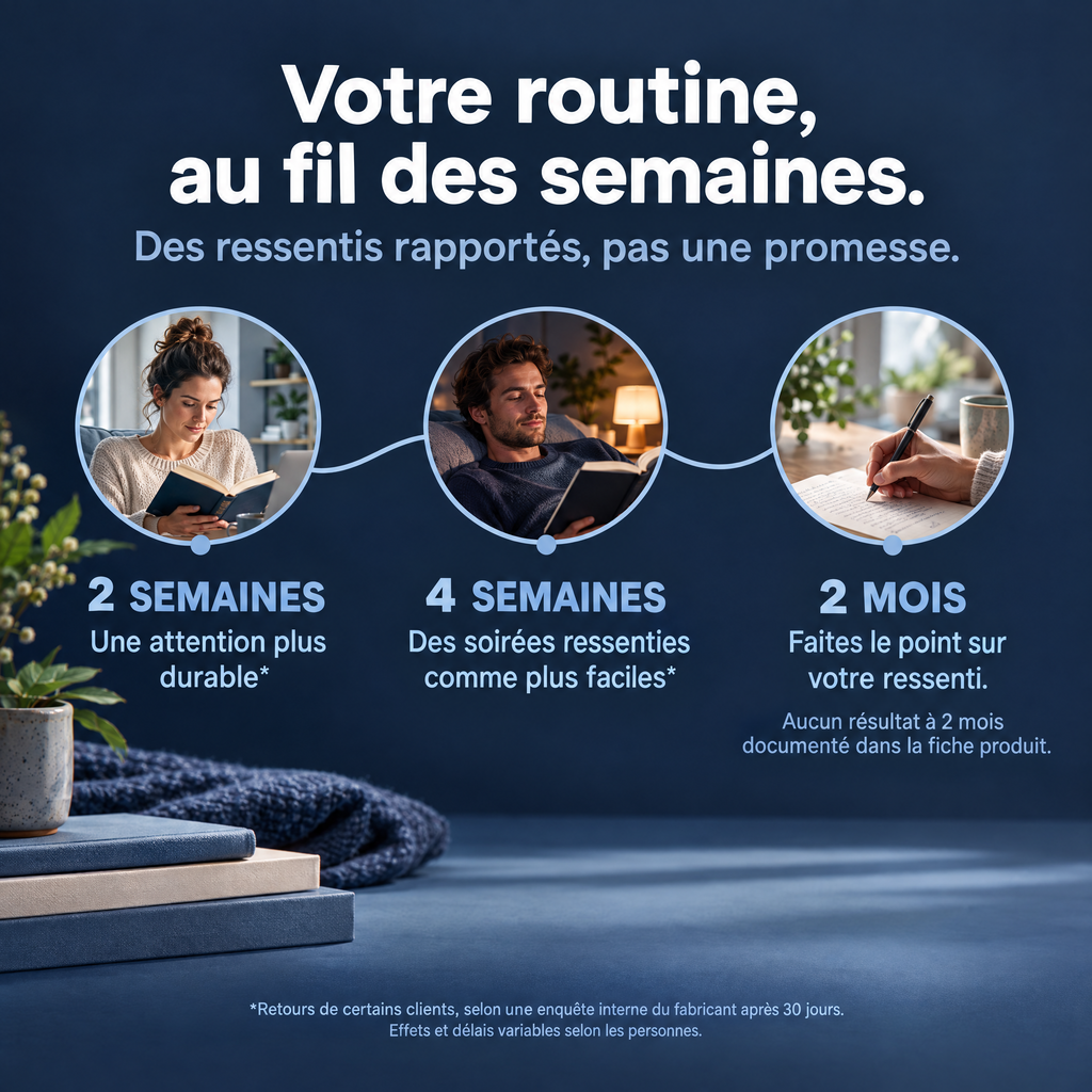 Repères à deux semaines, quatre semaines et deux mois : ressentis rapportés et bilan personnel.