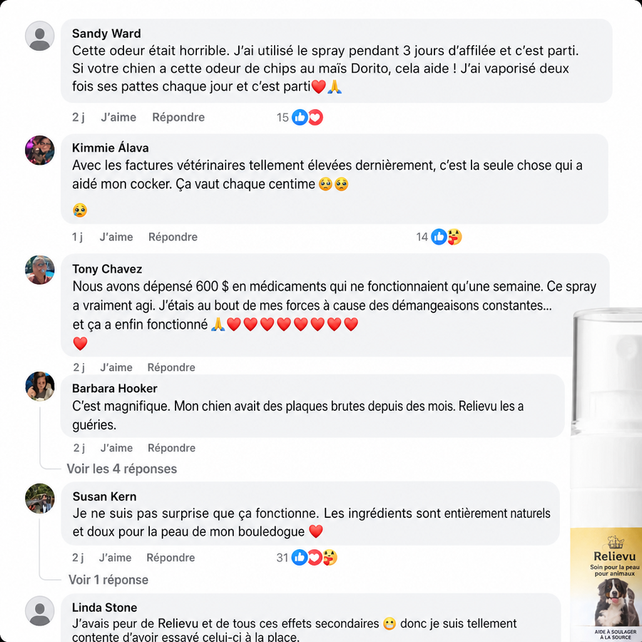 Relievu Spray de Traitement Cutané pour Animaux - Anti-Démangeaisons