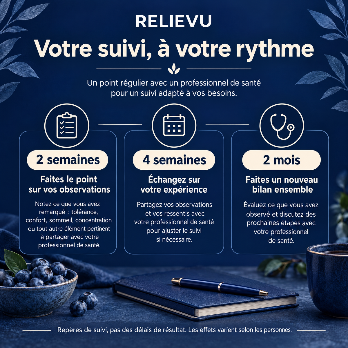 Bleu De Méthylène USP 5 mg — Suivi à 2 semaines, 4 semaines et 2 mois