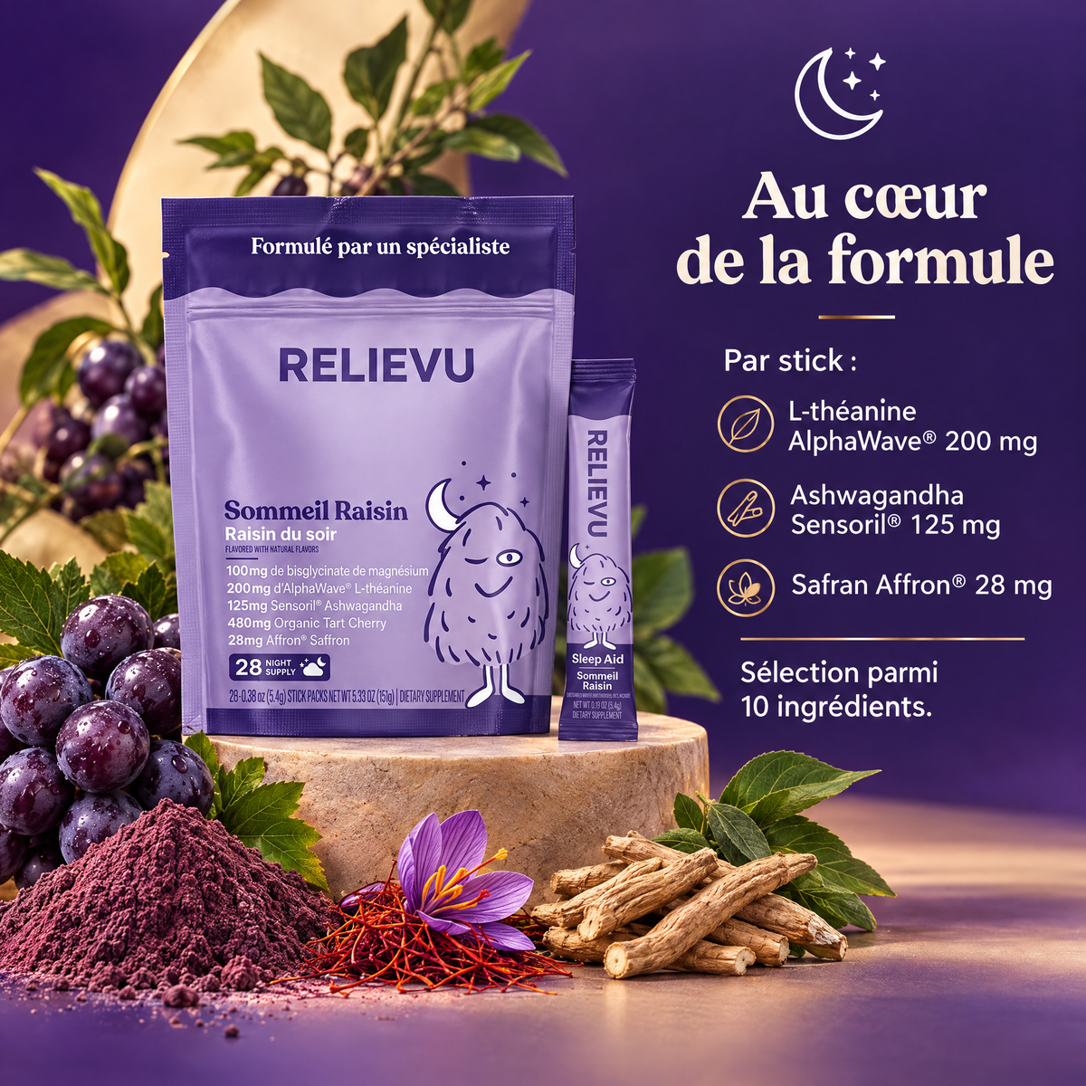 Complexe Sommeil Sans Mélatonine Au Raisin — Composition