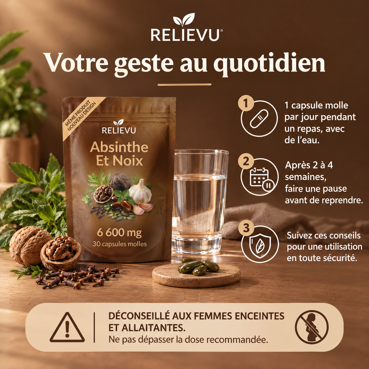 Absinthe, Brou De Noix Et Clou De Girofle 6 600 mg — Conseils d’utilisation