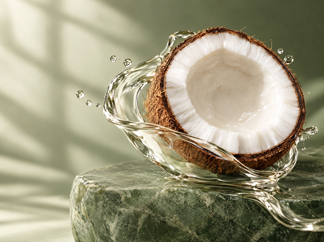 Astaxanthine 12 mg — Huile de coco, composition abstraite.