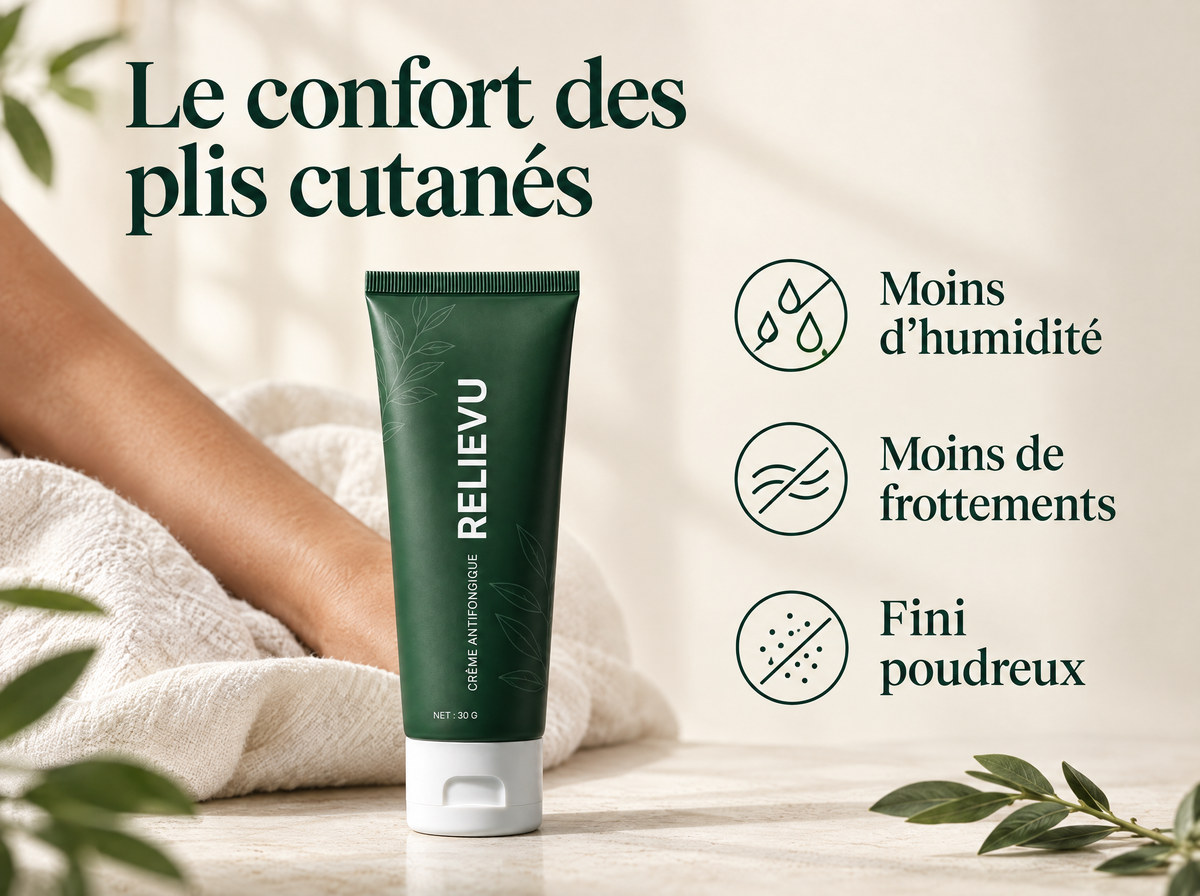Crème antifongique barrière : Moins d’humidité, Moins de frottements, Fini poudreux.