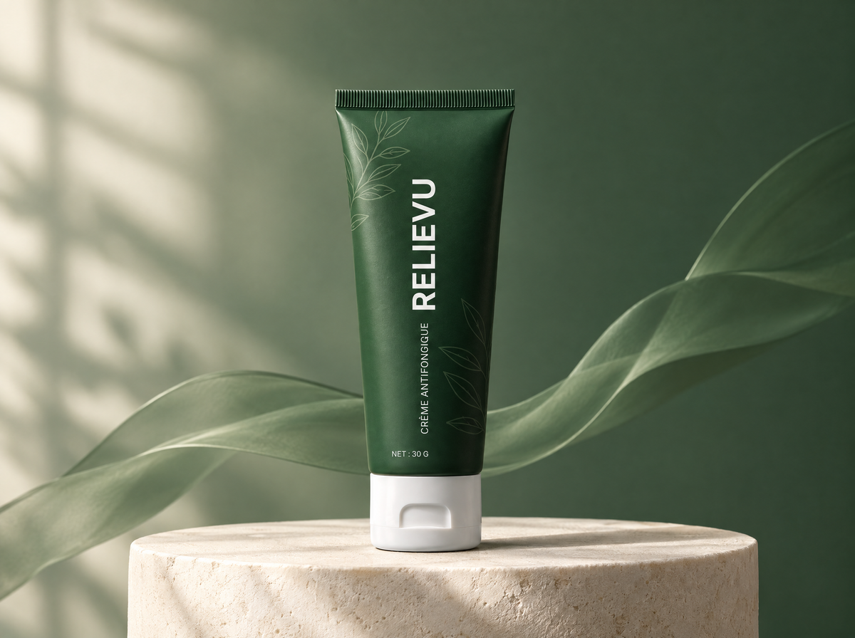 Crème antifongique barrière, présentation du produit Relievu.