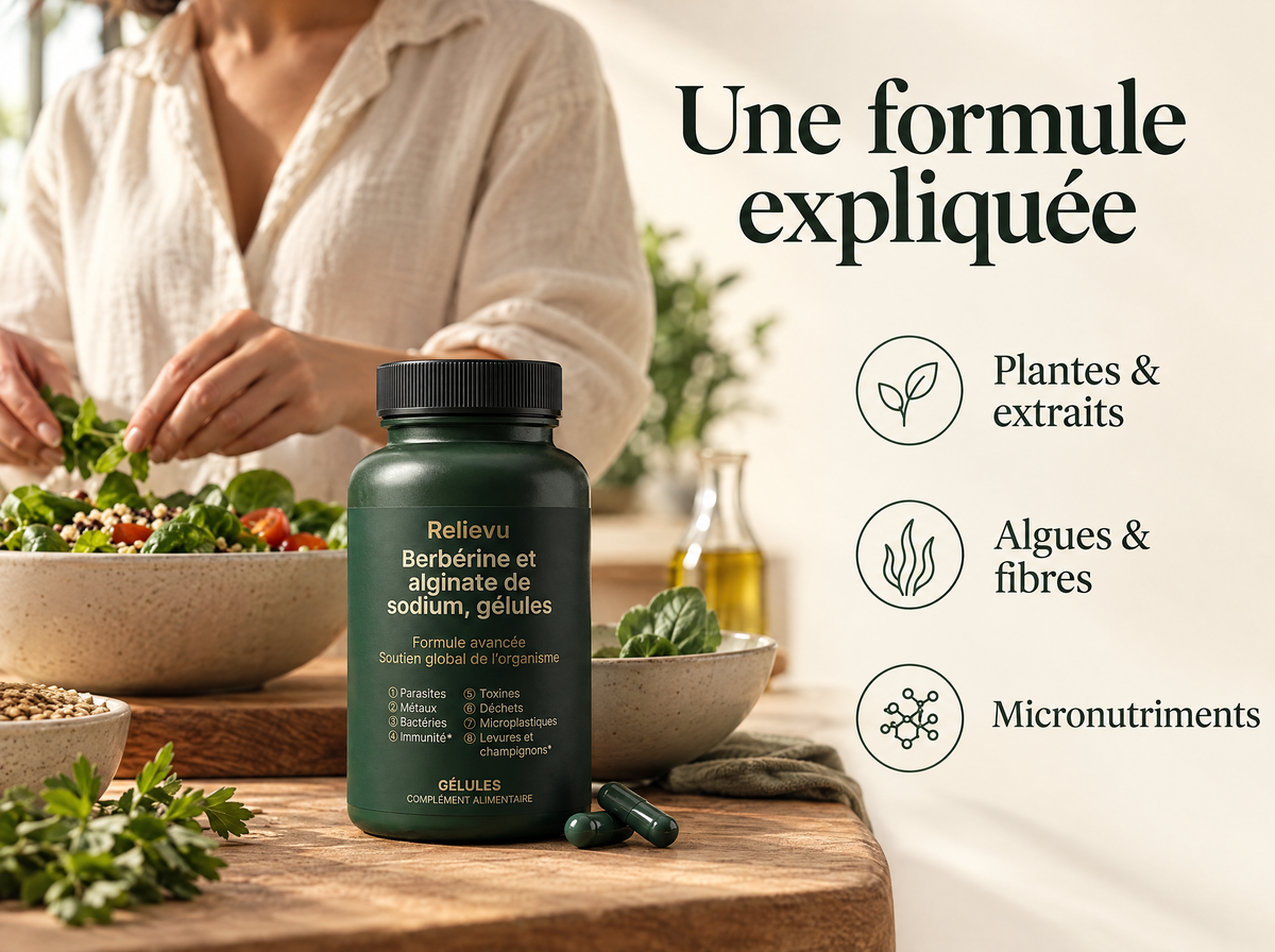 Berbérine et alginate de sodium : Plantes & extraits, Algues & fibres, Micronutriments.