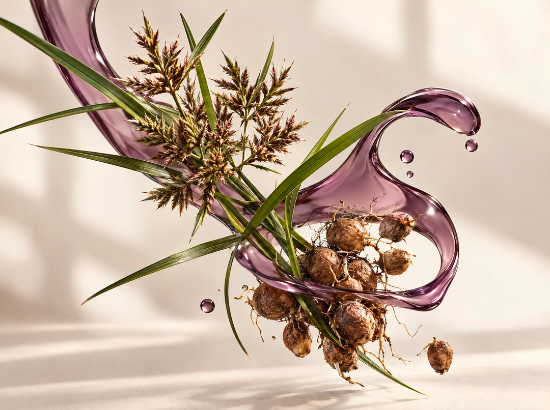 Sérum au Cyperus rotundus — Cyperus rotundus, composition abstraite.