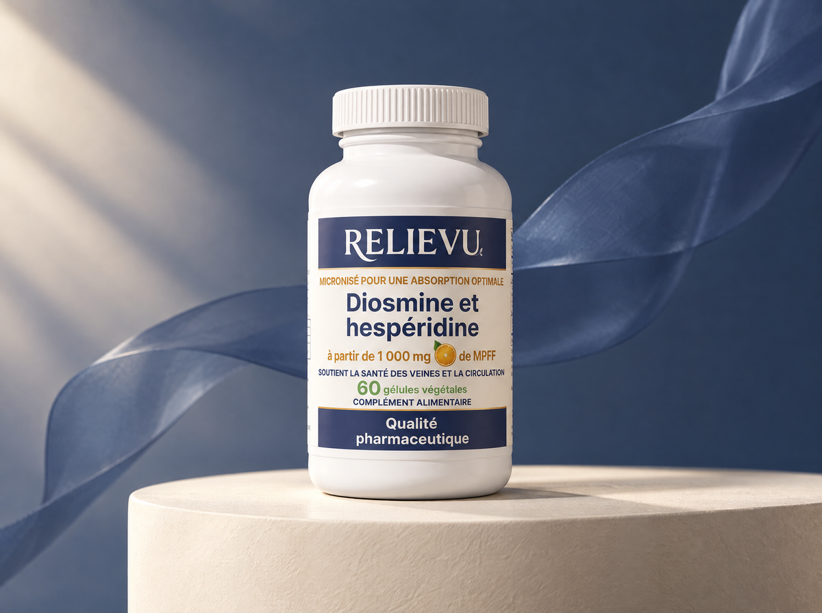 Diosmine et hespéridine, présentation du produit Relievu.