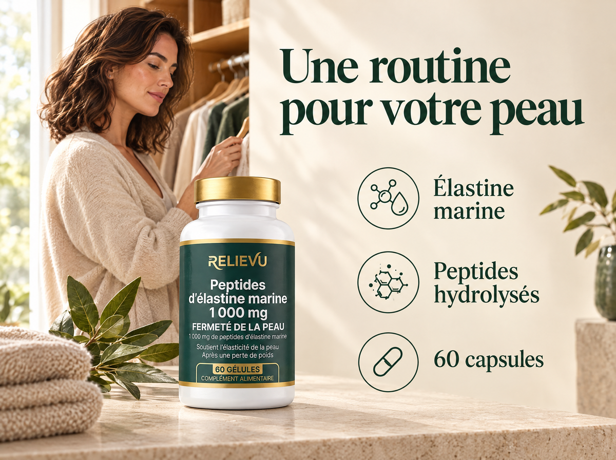 Peptides d’élastine marine : Élastine marine, Peptides hydrolysés, 60 capsules.