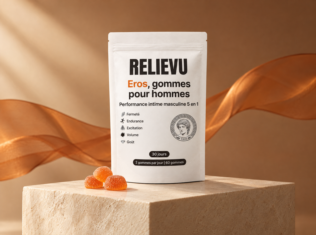Eros, gommes pour hommes, présentation du produit Relievu.