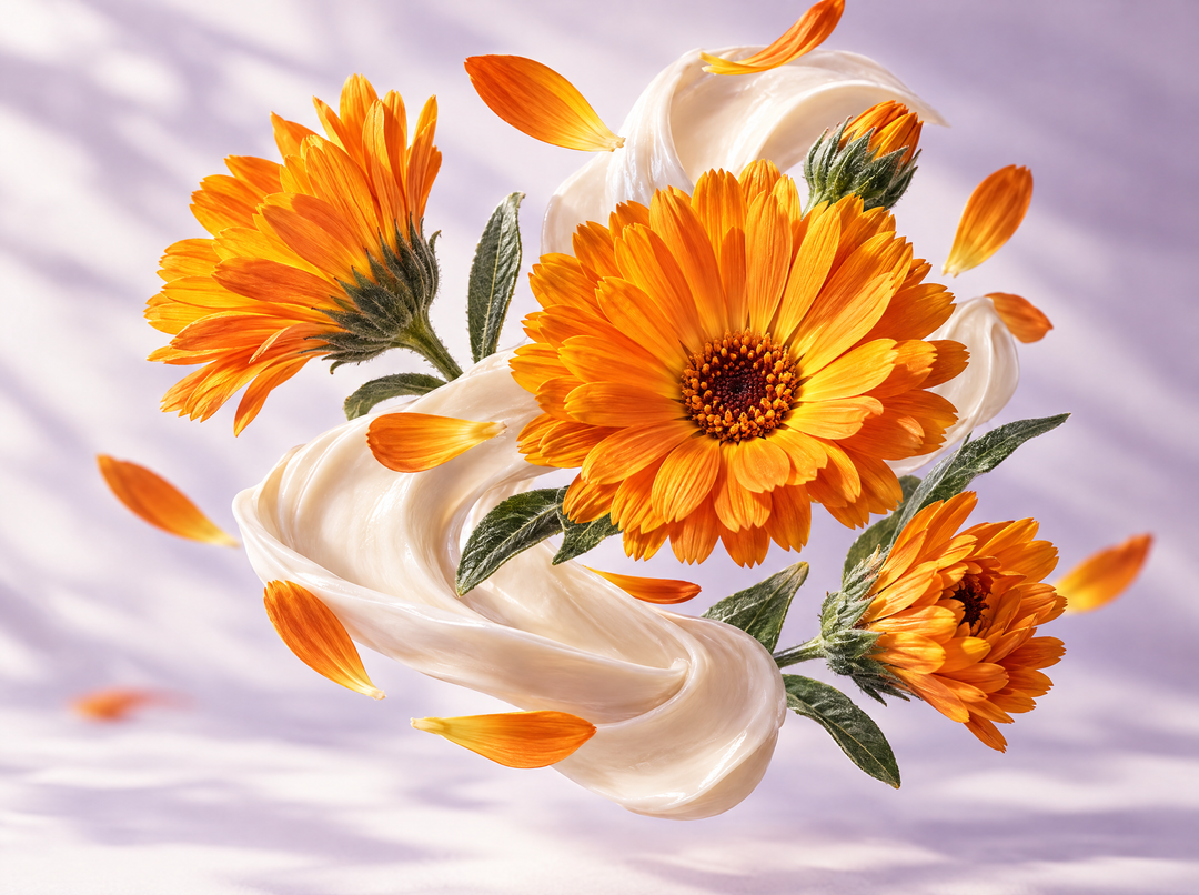 Crème à l'arnica et vitamine K — composition illustrative : Calendula