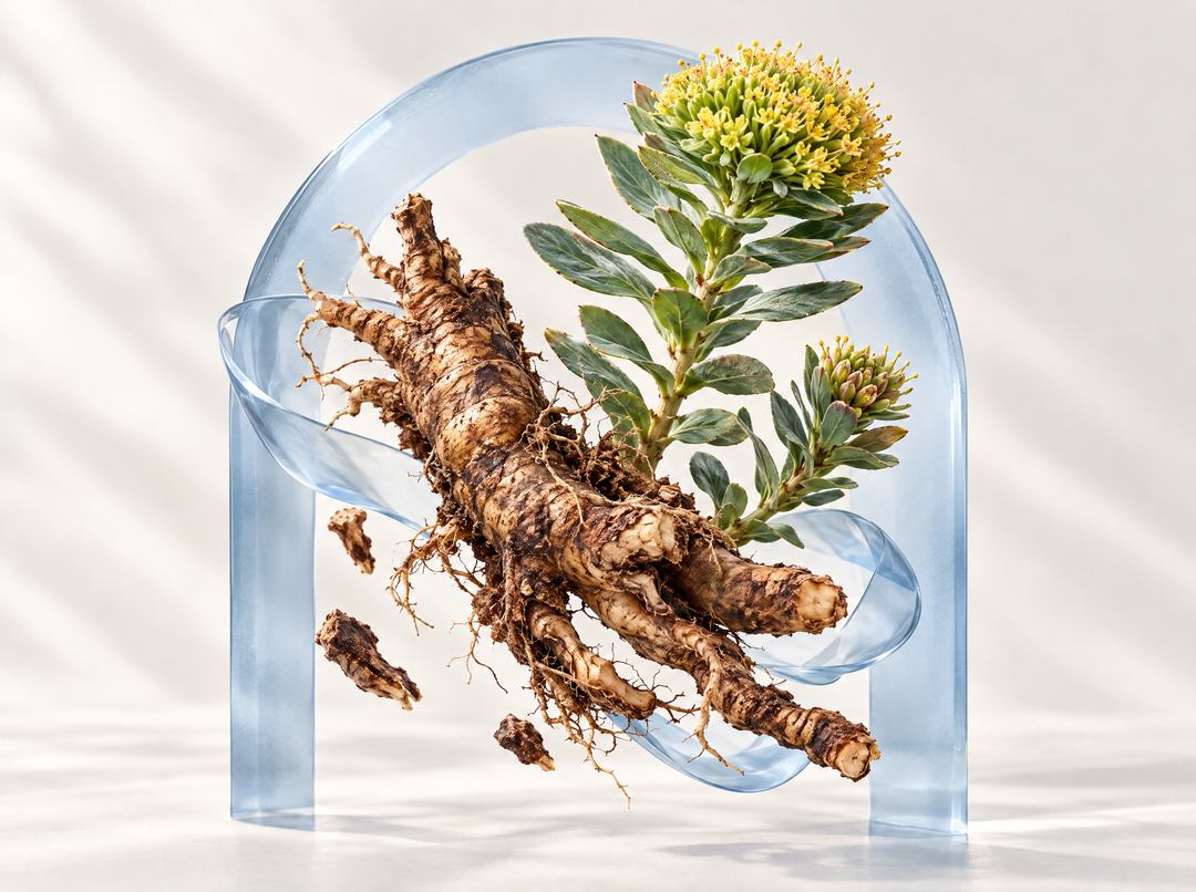 L-tyrosine, rhodiola et L-théanine — composition illustrative : Rhodiola rosea