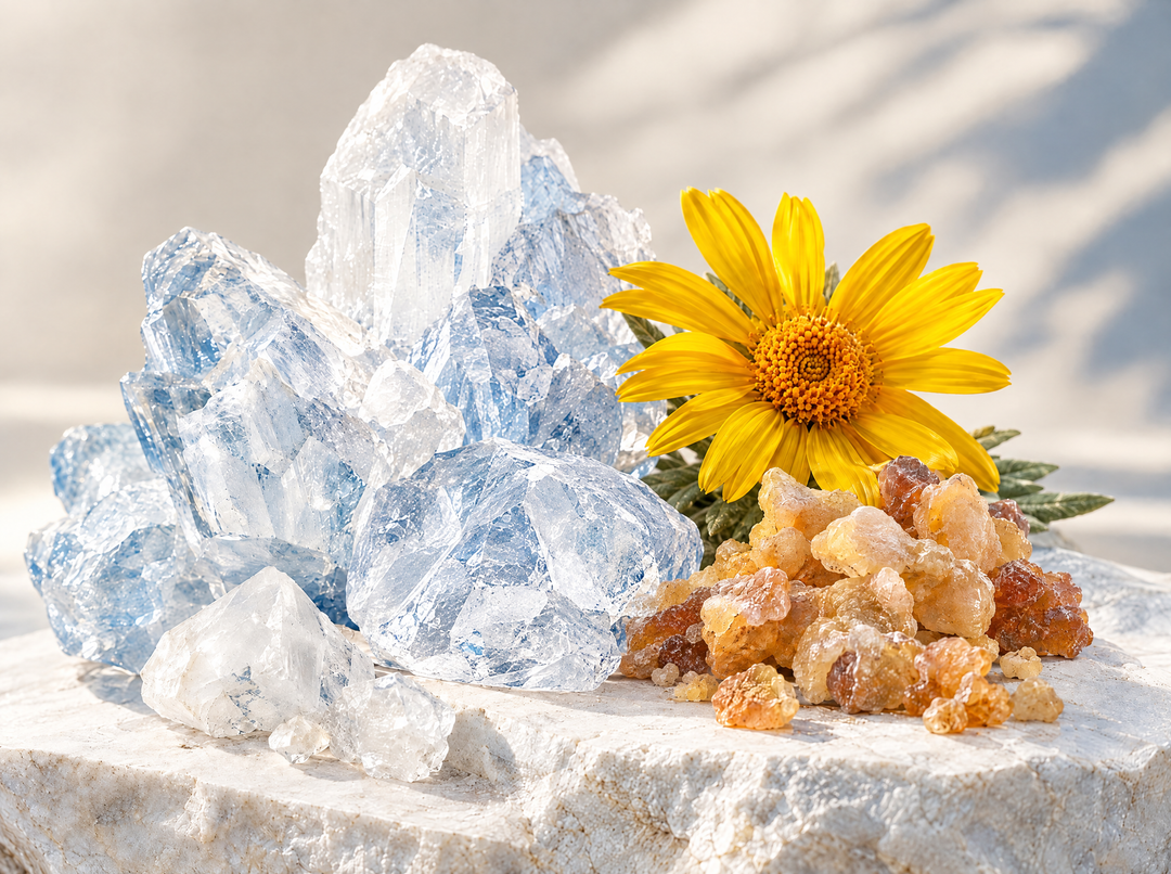 Magnesium Freeze — Magnésium, arnica & boswellia, composition abstraite.