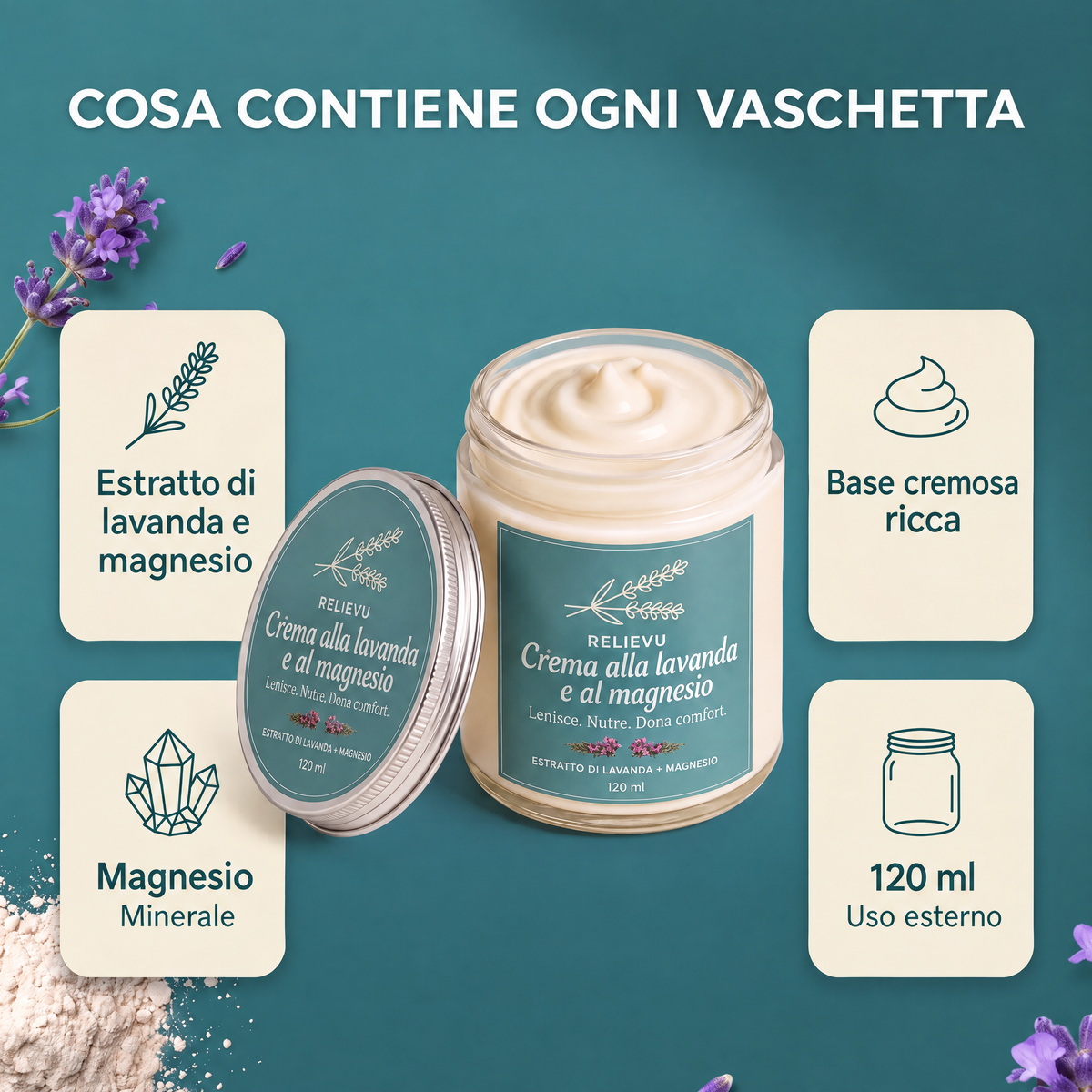 Crema per i nervi alla lavanda e al magnesio — immagine 2