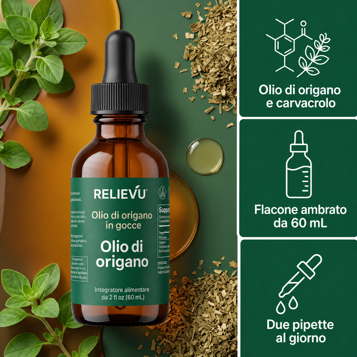 Olio di origano in gocce — immagine 1