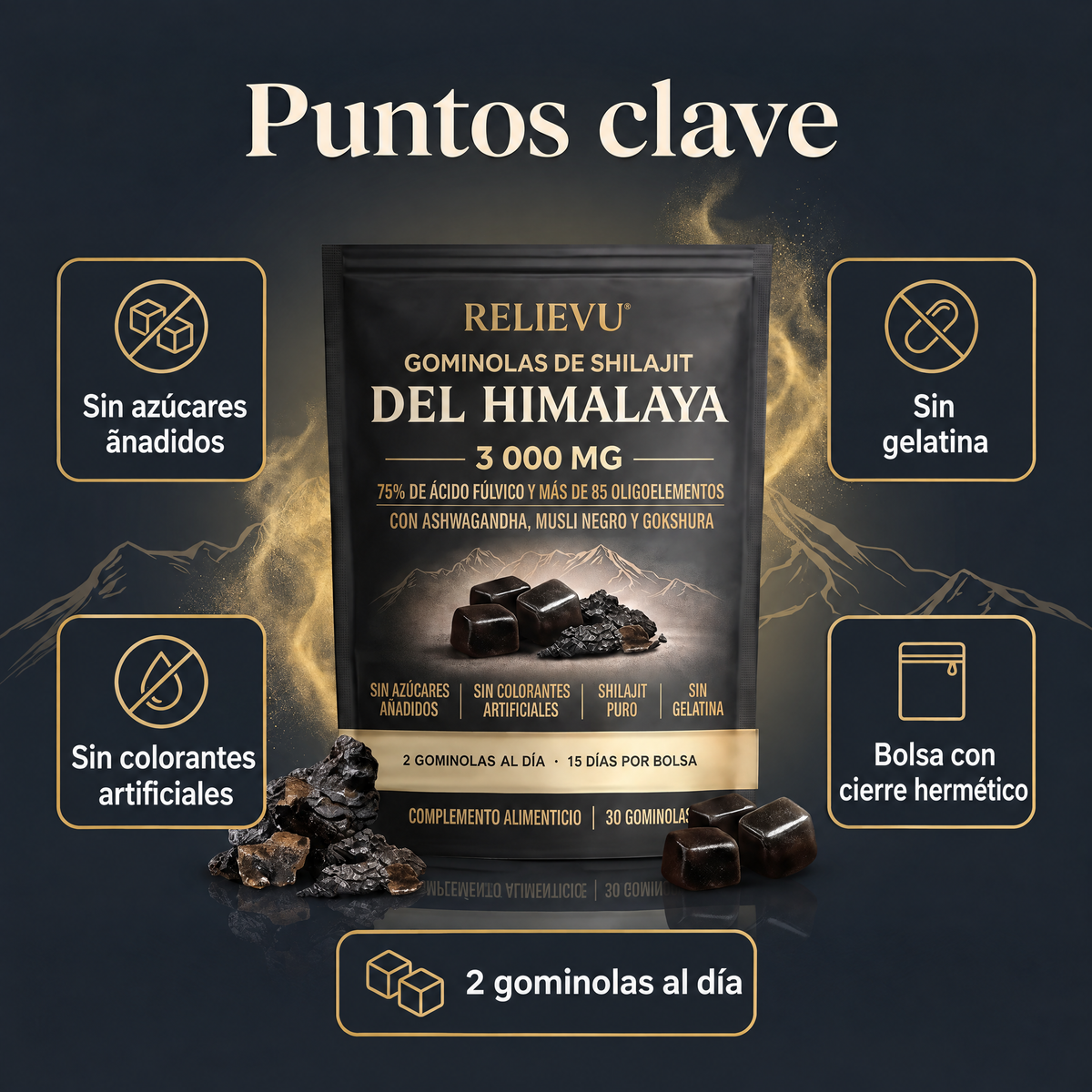 Gominolas de shilajit del Himalaya — imagen 3