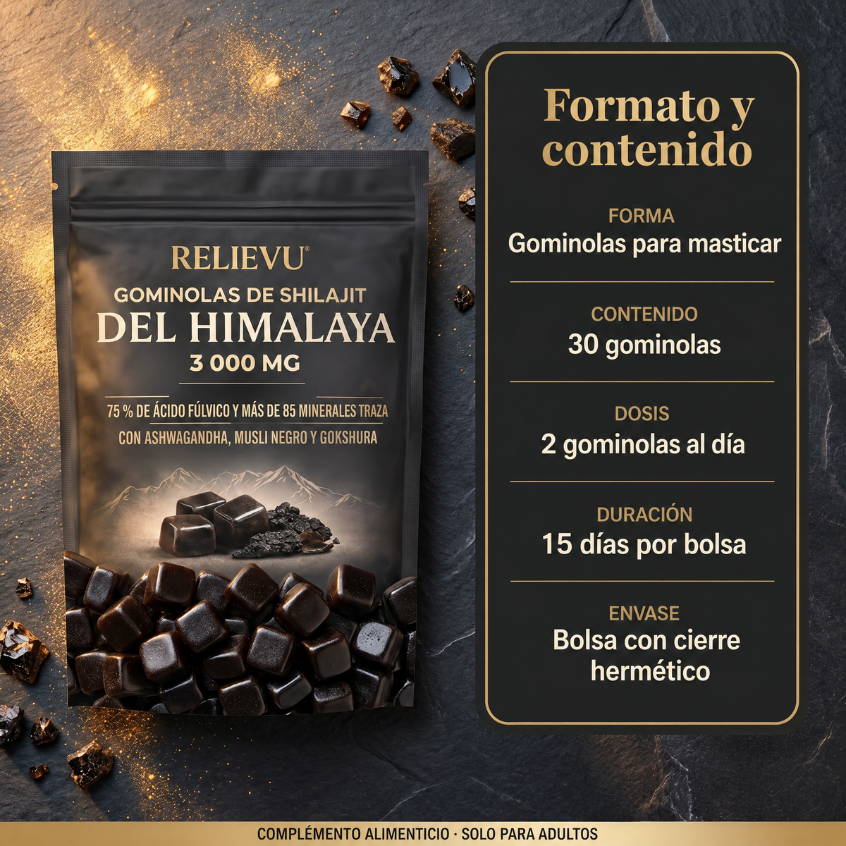 Gominolas de shilajit del Himalaya — imagen 5
