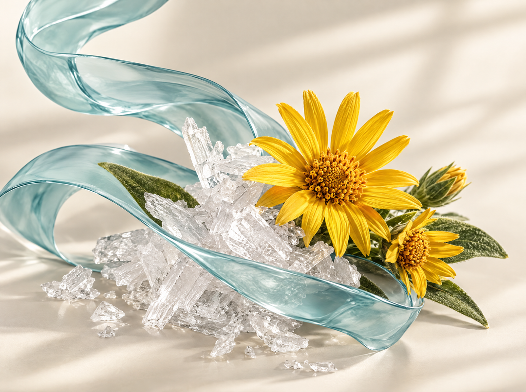 Crème à la lavande et au magnésium — Menthol & arnica, composition abstraite.