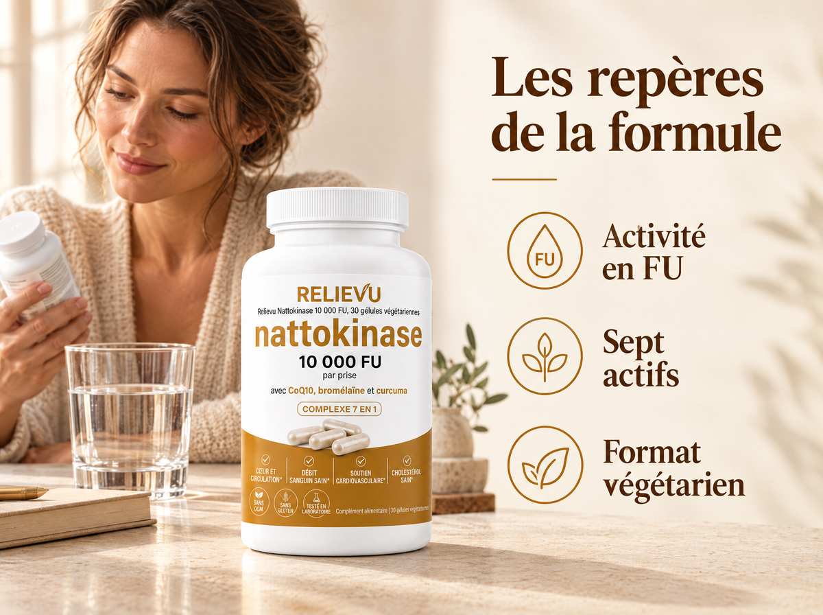 Nattokinase 10 000 FU : Activité en FU, Sept actifs, Format végétarien.