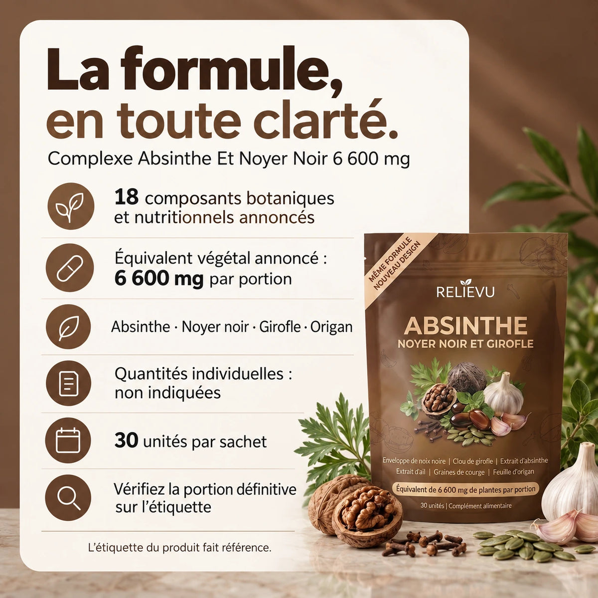 Complexe Absinthe Et Noyer Noir 6 600 mg — Composition et utilisation