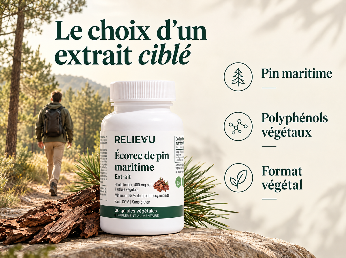 Extrait d’écorce de pin maritime : Pin maritime, Polyphénols végétaux, Format végétal.
