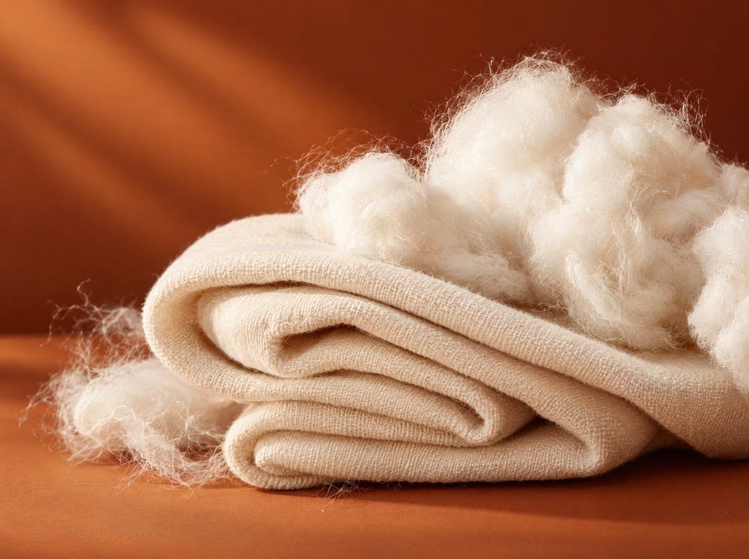 Kit d’huile de ricin et compresse — Coton doux, composition abstraite.