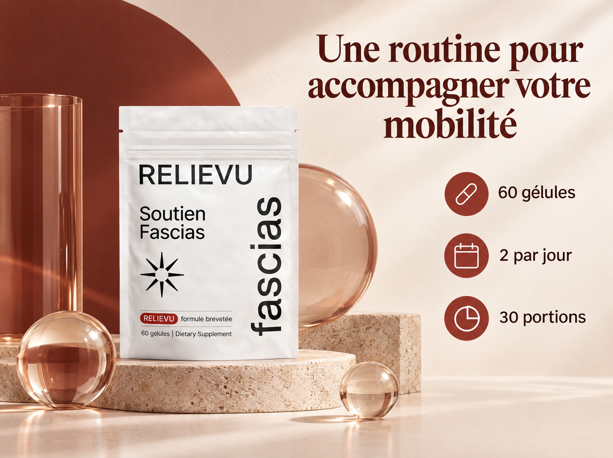 Complexe De Soutien Des Fascias — Une routine pour accompagner votre mobilité ; 60 gélules ; 2 par jour ; 30 portions