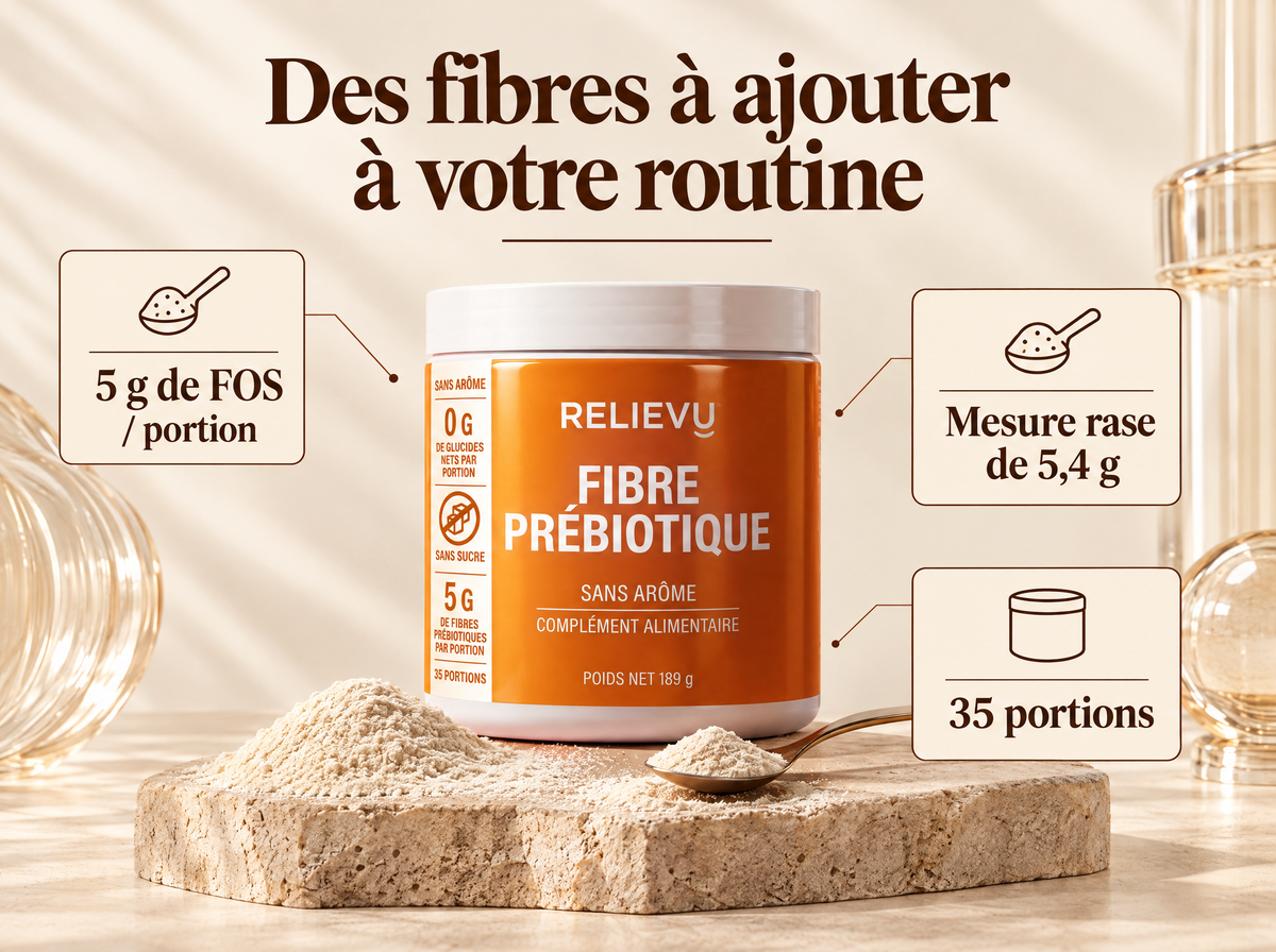 Fibre Prébiotique FOSSENCE® P95 — Des fibres à ajouter à votre routine ; 5 g de FOS / portion ; Mesure rase de 5,4 g ; 35 portions