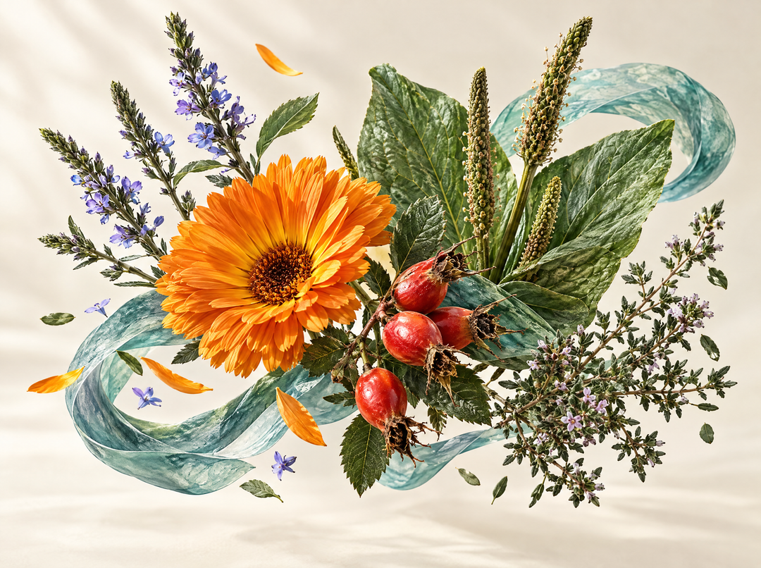 Complexe Lymphatique Liposomal — illustration : Fleurs, feuilles & fruits