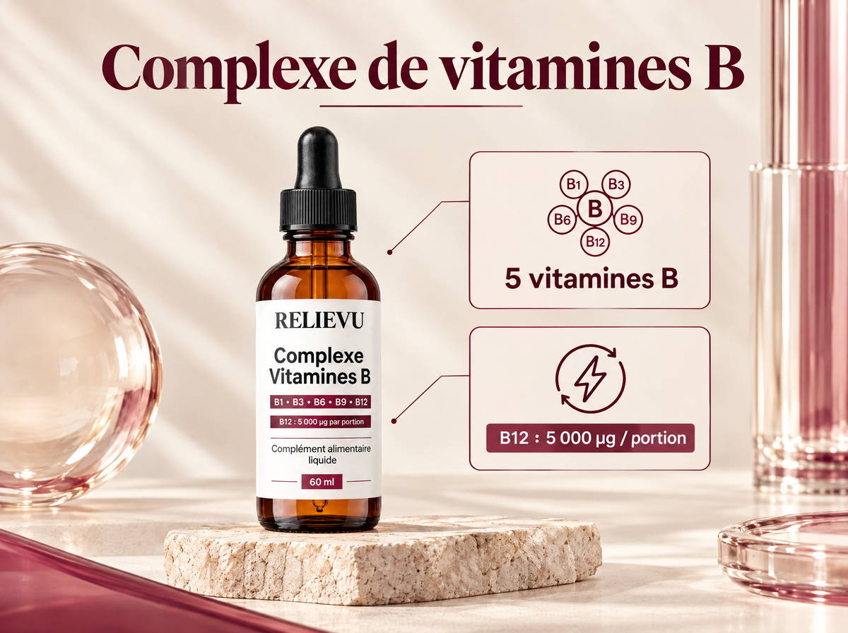 Complexe De Vitamines B — Complexe de vitamines B ; 60 ml ; 5 vitamines B ; B12 : 5 000 µg / portion