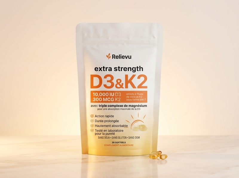Sachet Relievu Vitamine D3 & K2, visuel produit